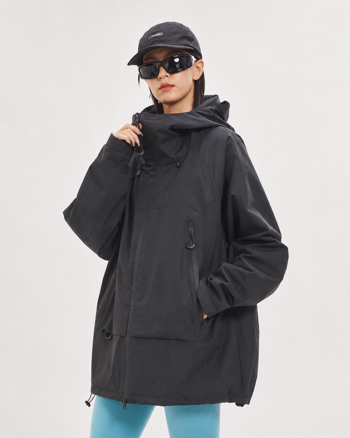 Pact Water-Repellent Windbreaker Hiking Jacket in Black, view 1 # Colour_Black