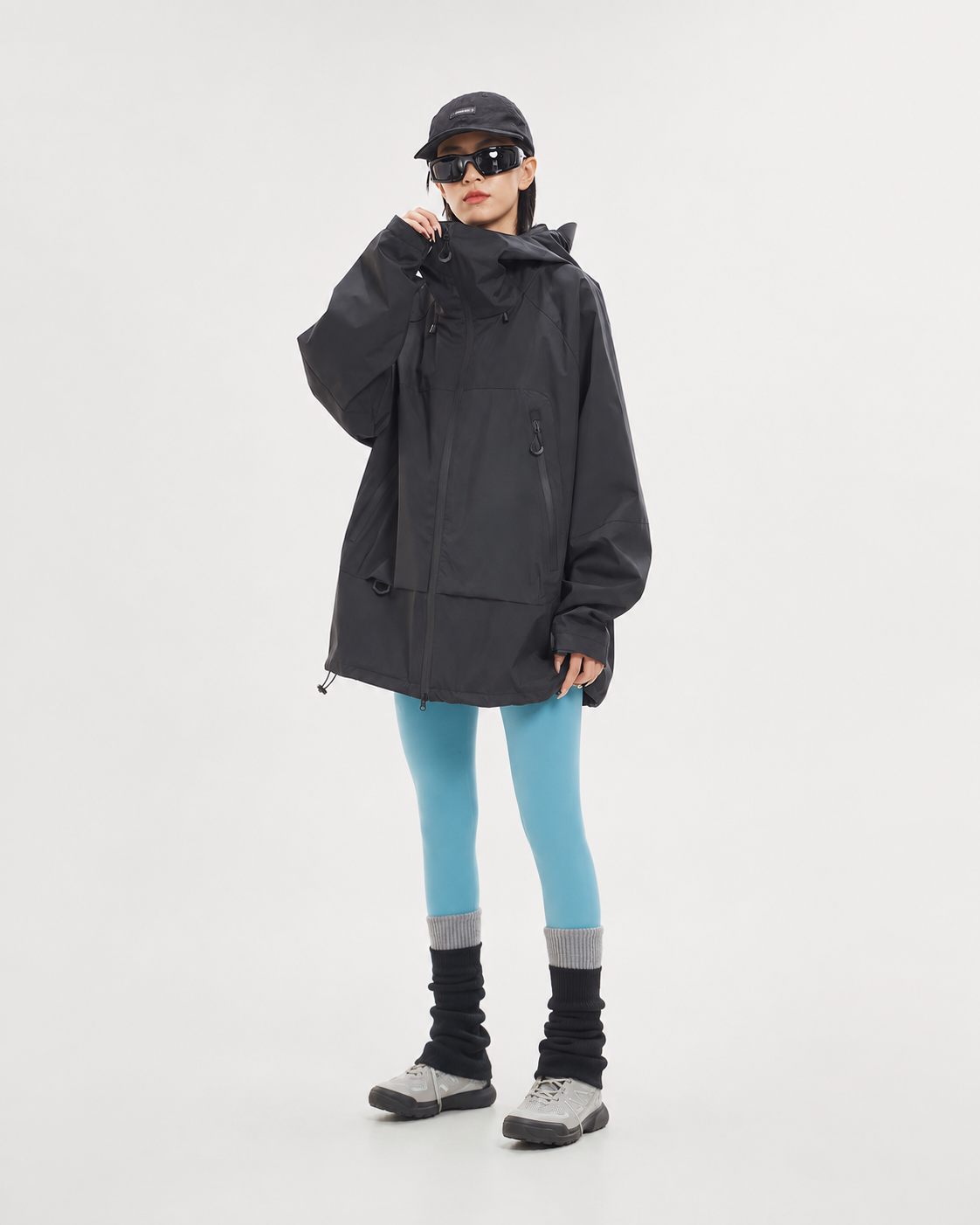 Pact Water-Repellent Windbreaker Hiking Jacket in Black, view 5 # Colour_Black