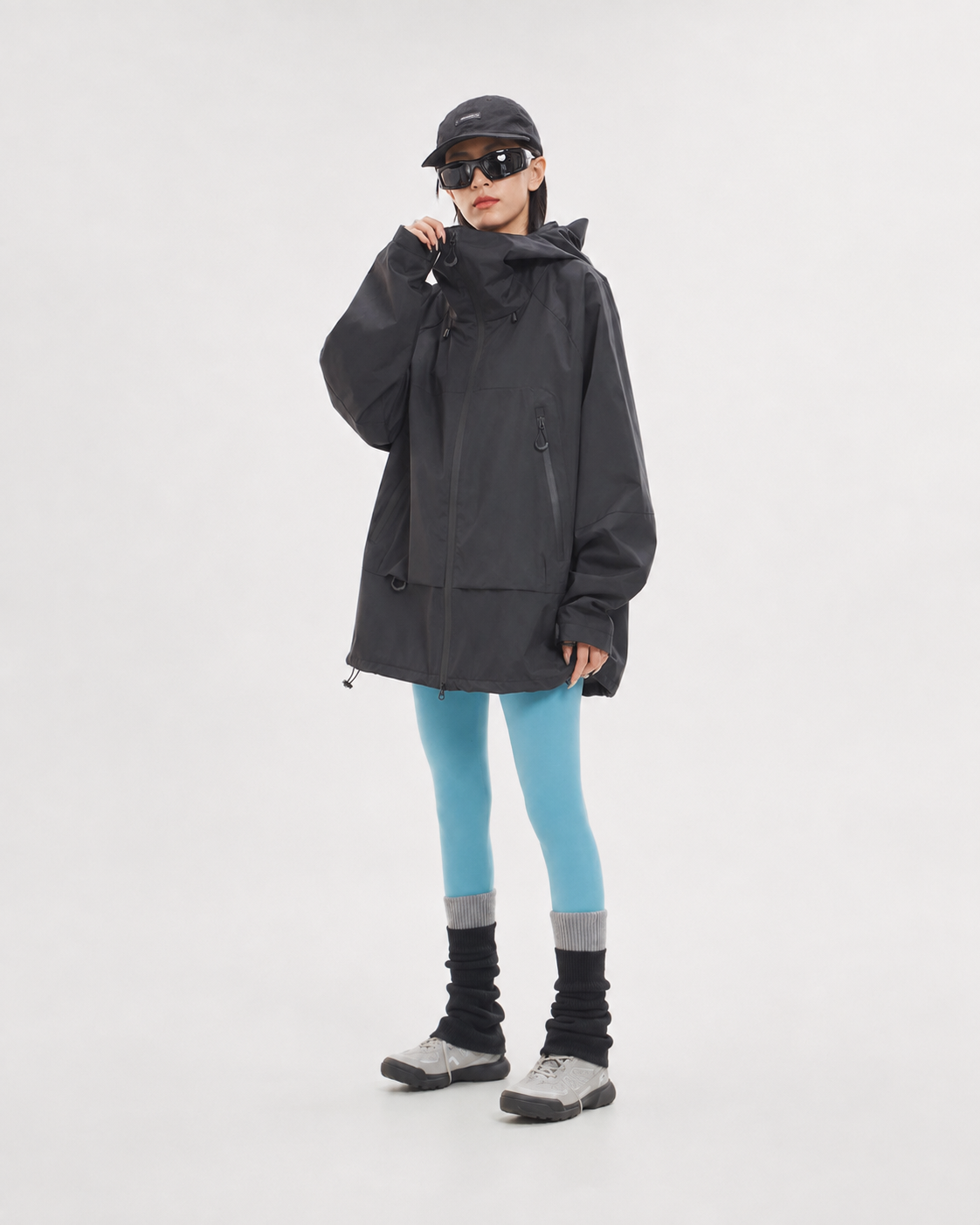 Pact Water-Repellent Windbreaker Hiking Jacket in Black, view 7 # Colour_Black