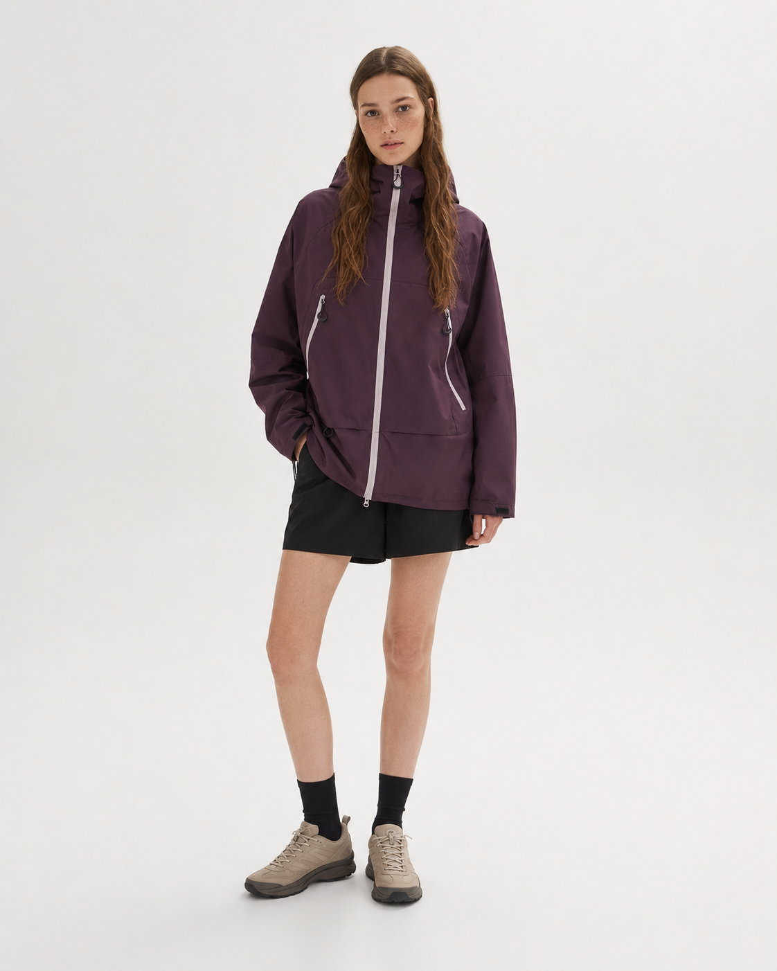 Pact Water-Repellent Windbreaker Hiking Jacket in Purple, view 1 # Colour_Purple