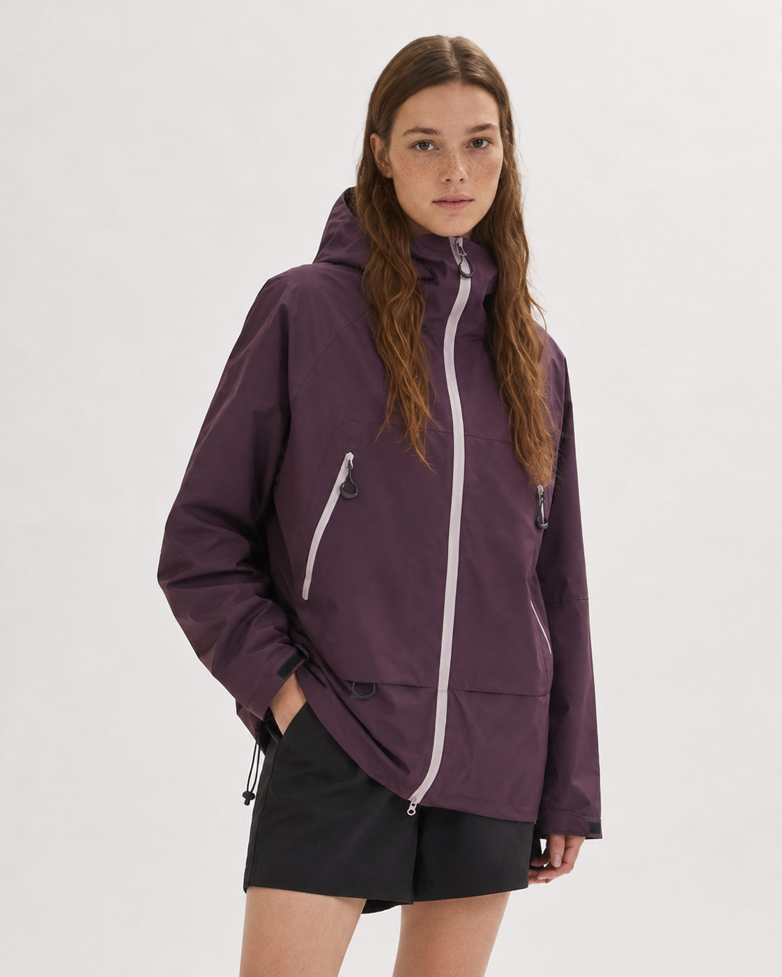 Pact Water-Repellent Windbreaker Hiking Jacket in Purple, view 2 # Colour_Purple