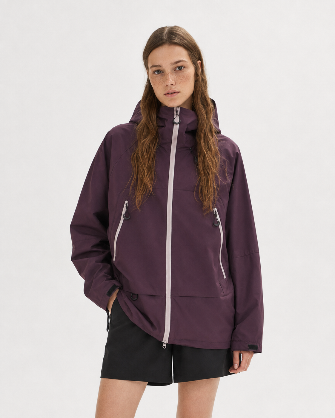 Pact Water-Repellent Windbreaker Hiking Jacket in Purple, view 4 # Colour_Purple