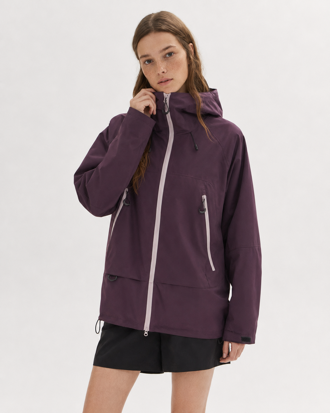 Pact Water-Repellent Windbreaker Hiking Jacket in Purple, view 5 # Colour_Purple