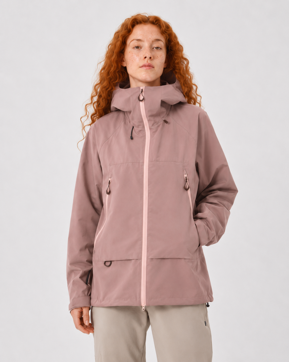 Pact Water-Repellent Windbreaker Hiking Jacket in Pink, view 1 # Colour_Pink