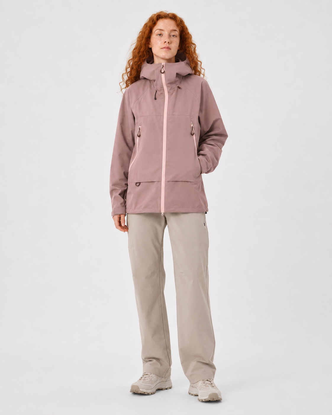 Pact Water-Repellent Windbreaker Hiking Jacket in Pink, view 5 # Colour_Pink