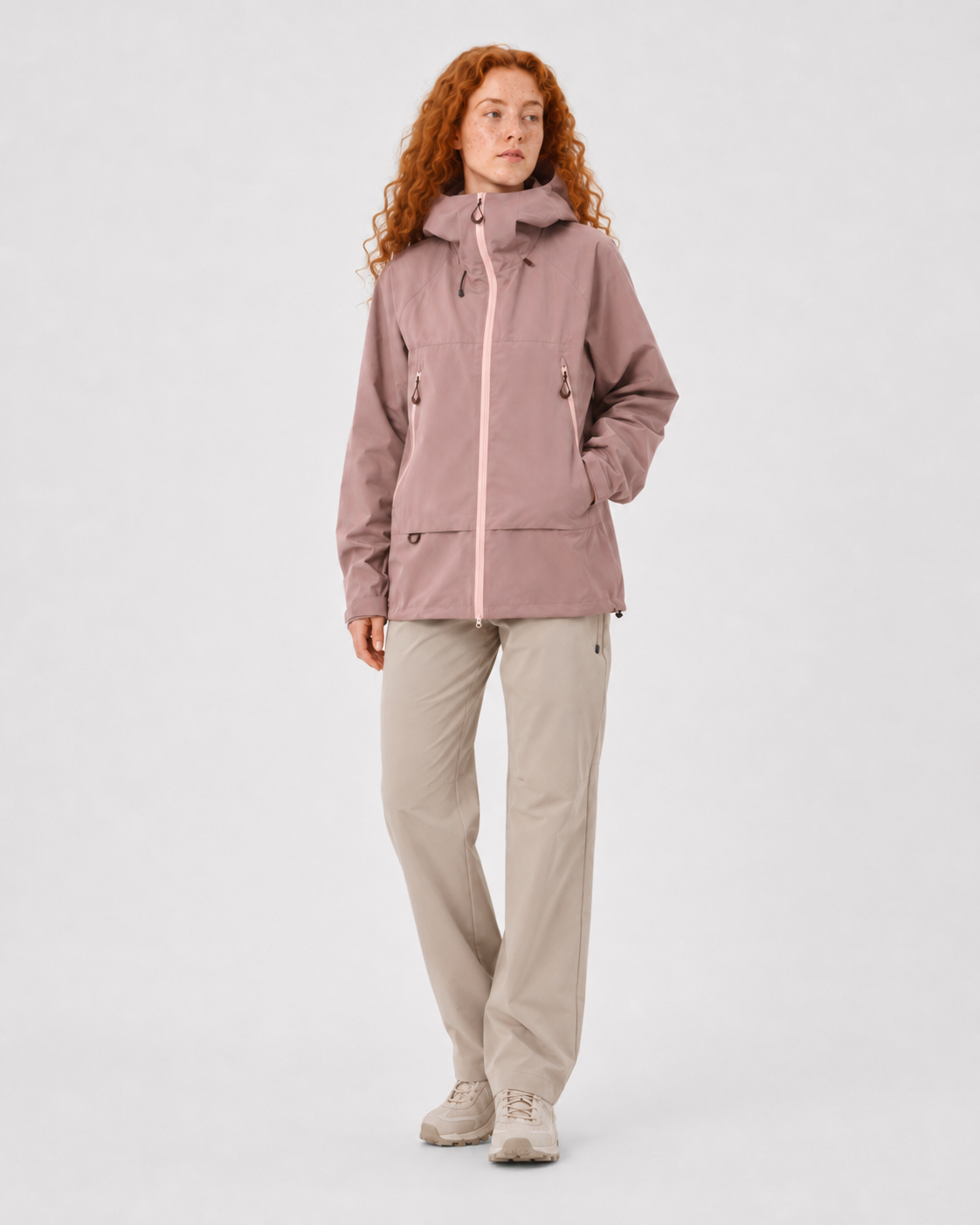 Pact Water-Repellent Windbreaker Hiking Jacket in Pink, view 7 # Colour_Pink