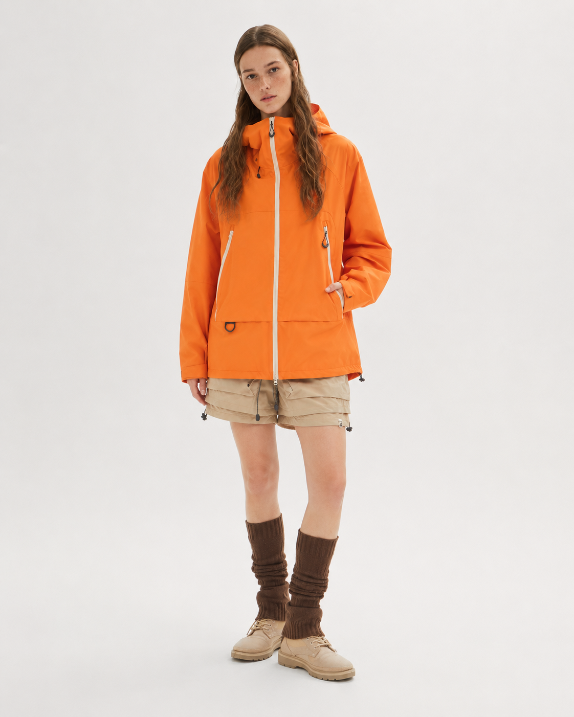 Pact Water-Repellent Windbreaker Hiking Jacket in Orange, view 5 # Colour_Orange
