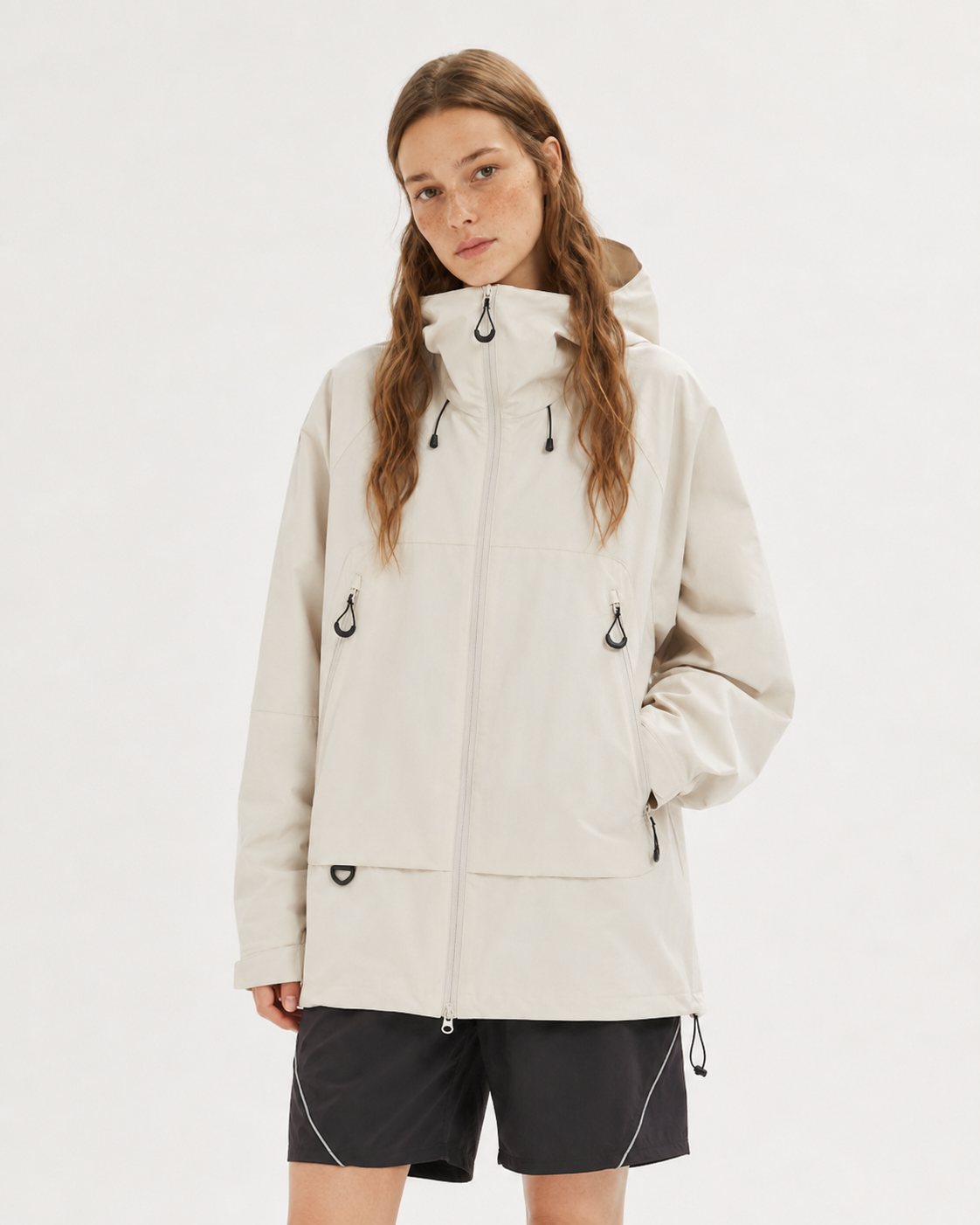 Pact Water-Repellent Windbreaker Hiking Jacket in White, view 1 # Colour_White