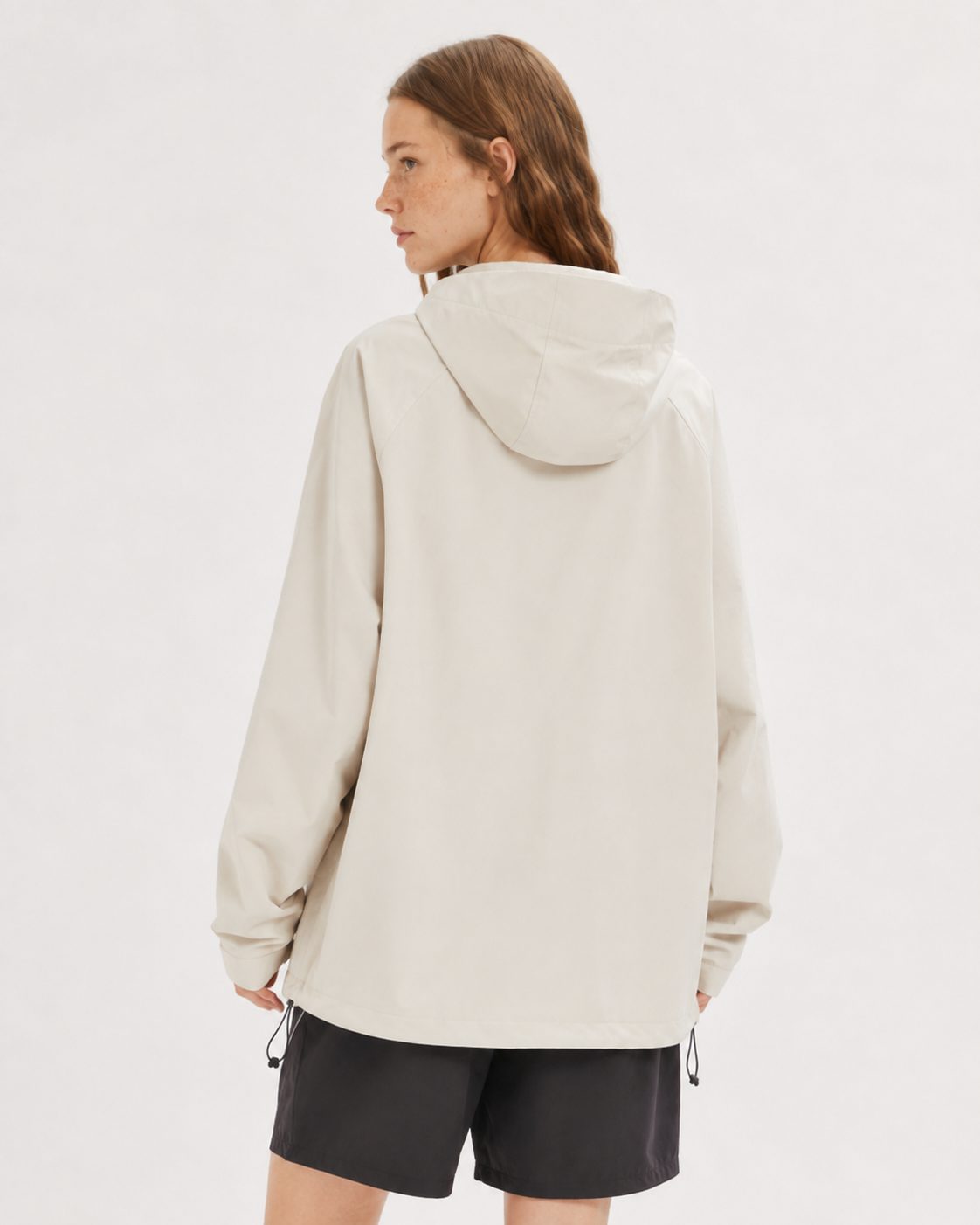 Pact Water-Repellent Windbreaker Hiking Jacket in White, view 3 # Colour_White