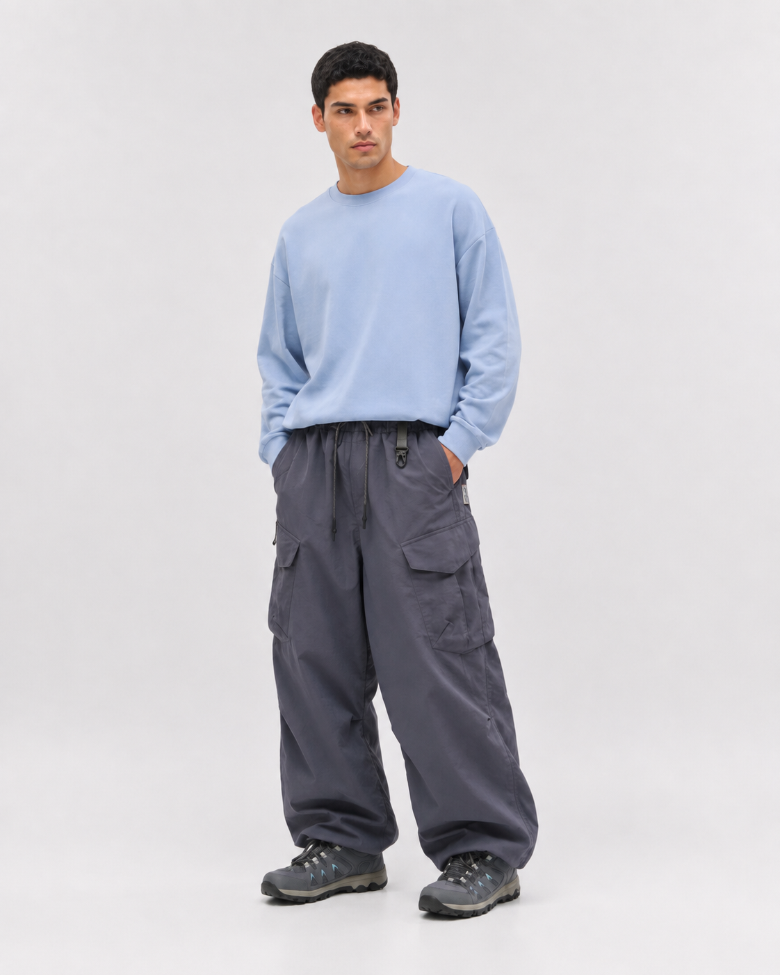 Pact water-repellent cargo trousers — Haze Blue # Colour_Haze Blue