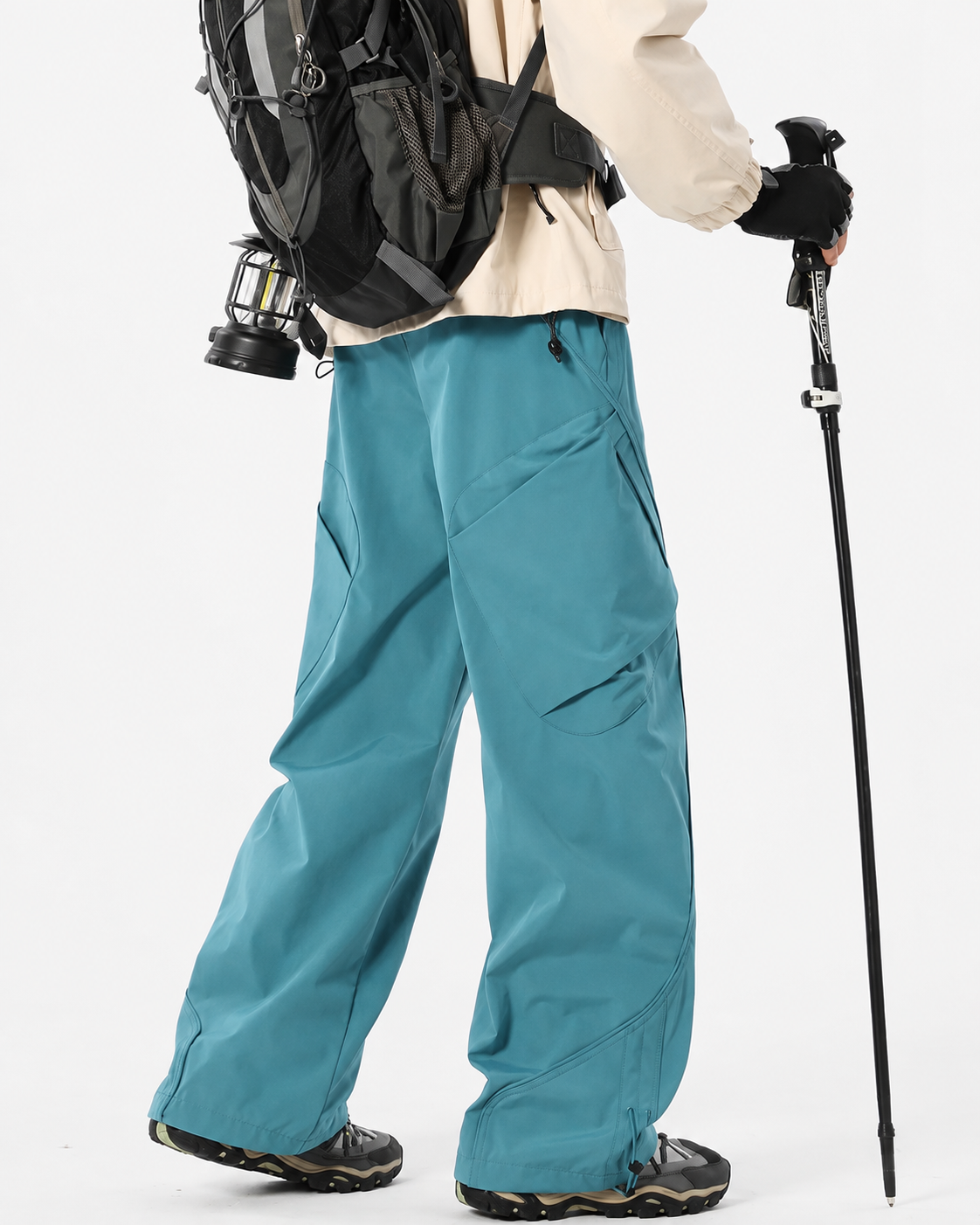 Pact Water-Repellent Straight-Leg Cargo Trousers in Blue, front # Colour_Blue