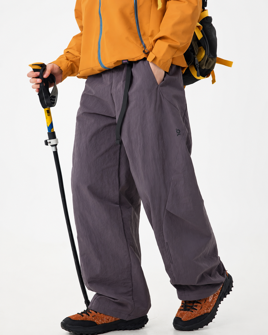 Pact Water-Repellent Parachute Cargo Trousers in Purple, lifestyle # Colour_Purple