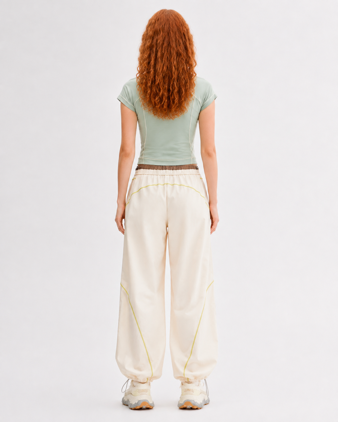Pact Quick-Dry Wide-Leg Trousers in Beige, lifestyle # Colour_Beige