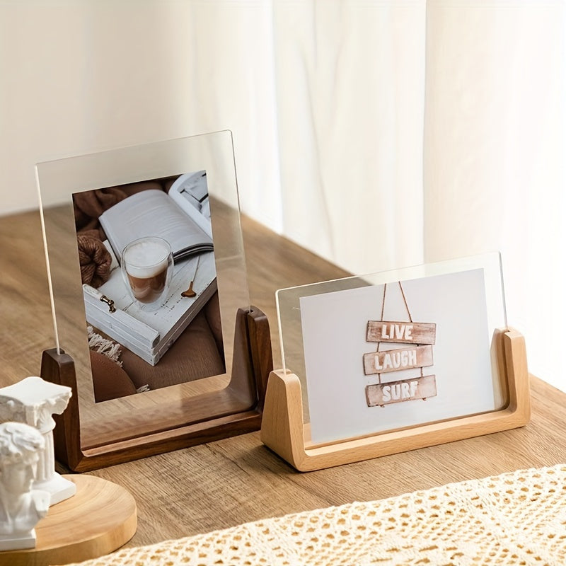 Chic U-Shaped Photo Frame | Modern Minimalist Design with Clear Acrylic & Solid Wood for Elegant Memory Display 5 | Av1780333007291129169,vG1780333007291225259,xr1780333007291320431,Jv1780333007291490513