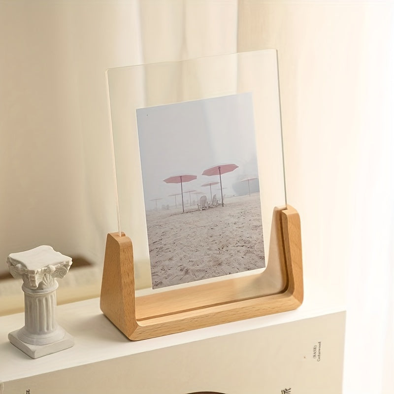 Chic U-Shaped Photo Frame | Modern Minimalist Design with Clear Acrylic & Solid Wood for Elegant Memory Display 7 | Av1780333007291129169,vG1780333007291225259,xr1780333007291320431,Jv1780333007291490513