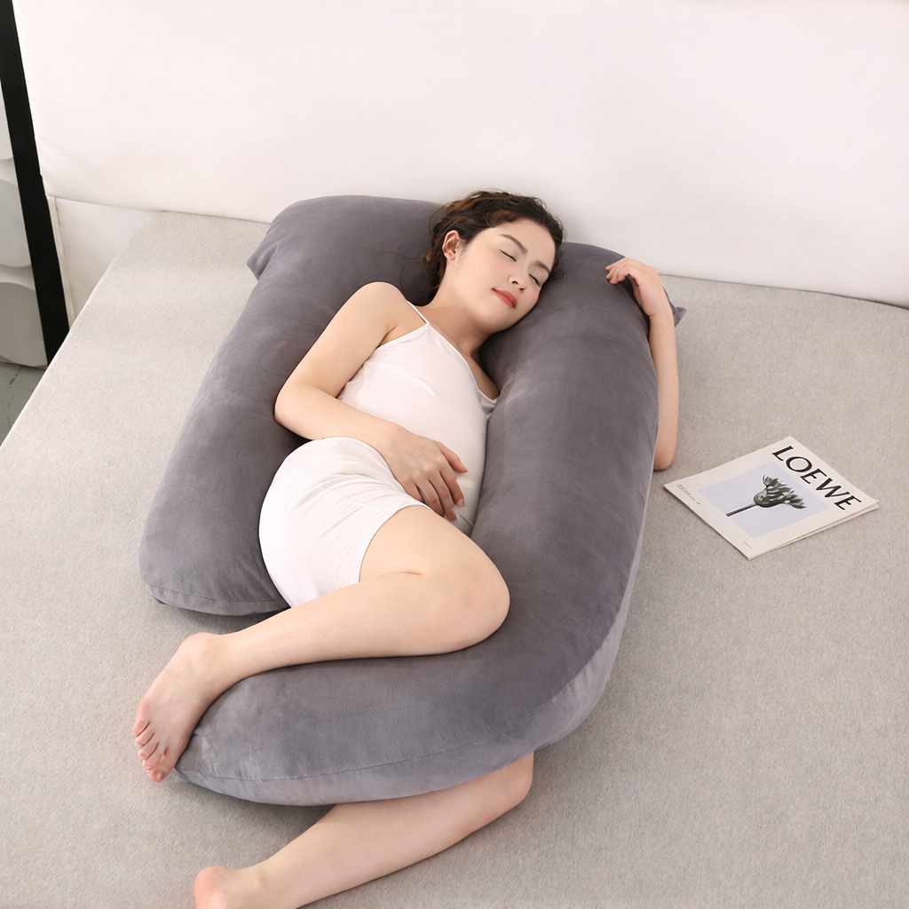 Comfort Haven | U-Shape Pregnancy Pillow with Removable Cover | Full Body Support for Better Sleep 1 | OQ1780333007298066096