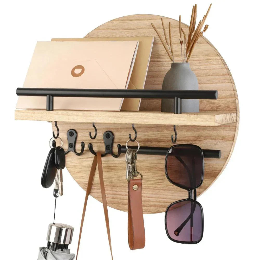 Eco-Friendly Wall Organiser | Round Wooden Key Holder with Elegant Accents for Stylish Entryways 3 | RO1780333007292127583,xy1780333007292030293,Os1780333007291820747,Xd1780333007291931604,EJ1780333007291694724,xb1780333007291594977