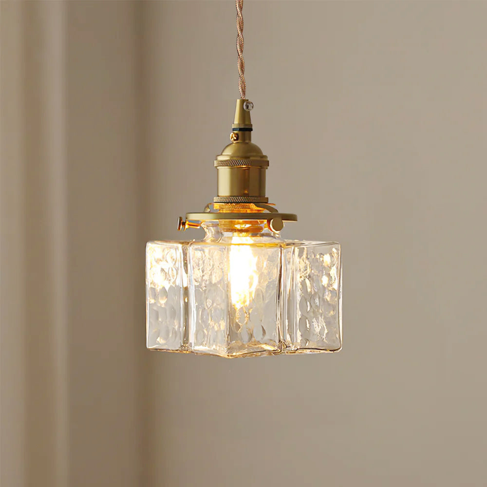 Elegant Brass & Glass Pendant Light with Geometric Design | Stunning Kitchen Pendant Lighting for Modern Spaces 0