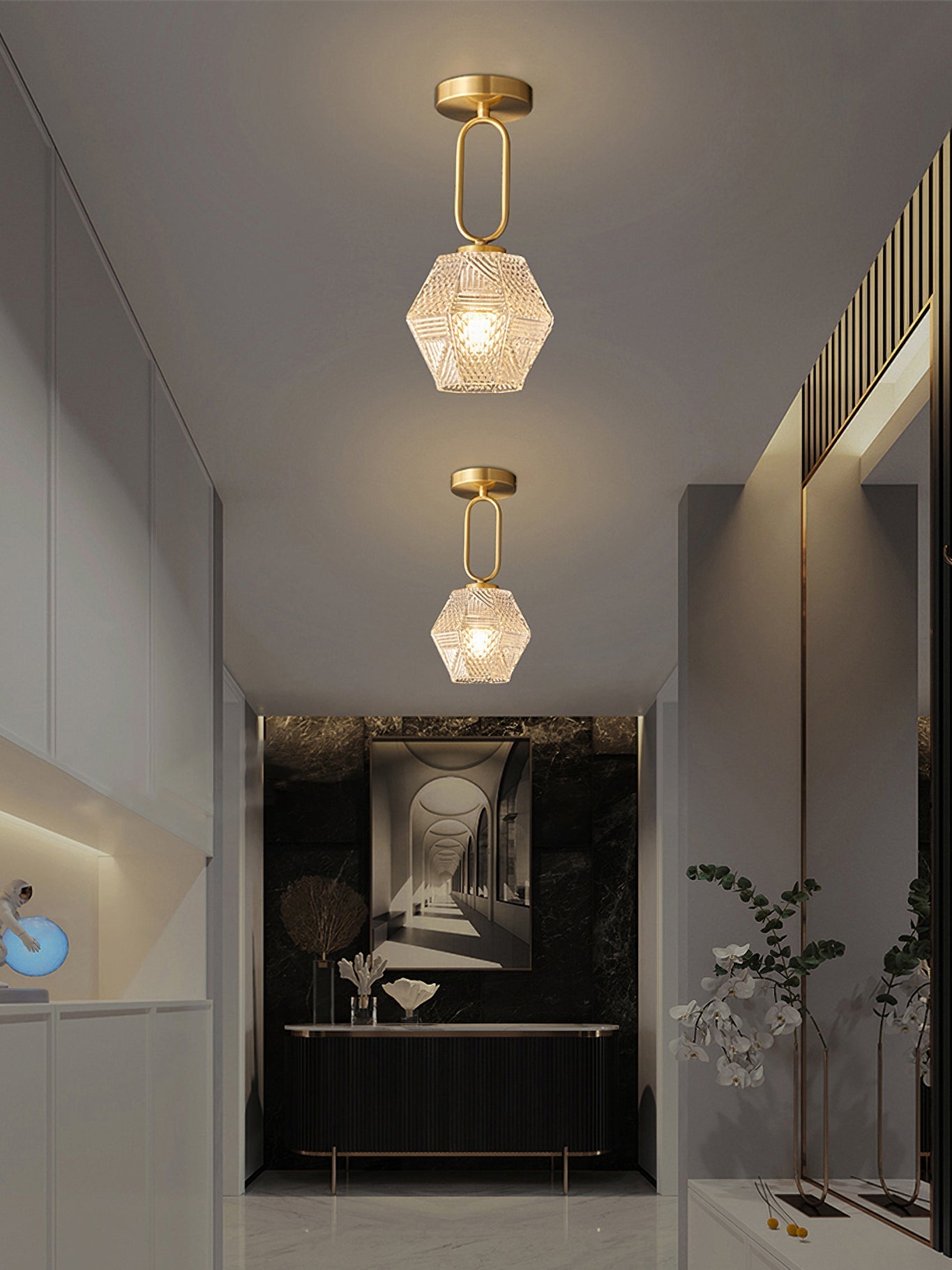 Elegant Collection | Flush Mount Ceiling Light Fixture with Geometric Glass Shade | Modern Design for Stylish Indoor Lighting 6 | he1780481832137694487,zX1780481832137873726,pg1780481832137784457