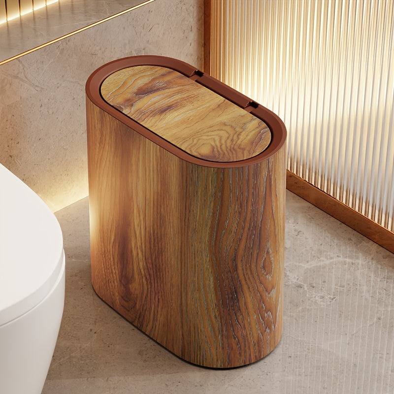 Elegant Marble Pattern Trash Can | Compact Oval Bin with Lid for Modern Spaces 6 | tu1780333007283745006,iT1780333007283838849,au1780333007283935070