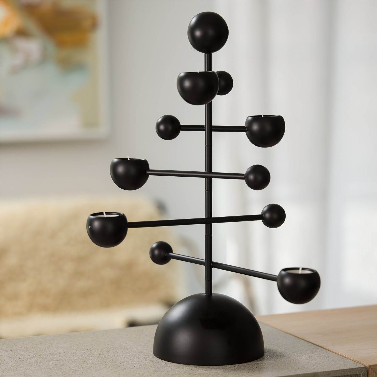 Elegant Metal Candelabra with Chrome Finish | Stylish Tabletop Accent for Indoor Decor 2 | yV1780481832140770723,Wb1780481832140859281