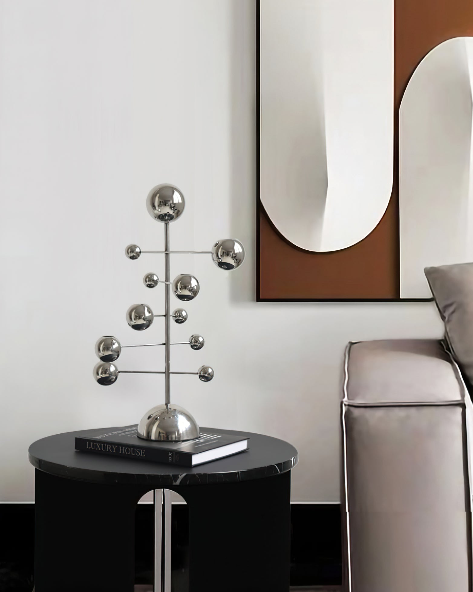 Elegant Metal Candelabra with Chrome Finish | Stylish Tabletop Accent for Indoor Decor 6 | yV1780481832140770723,Wb1780481832140859281