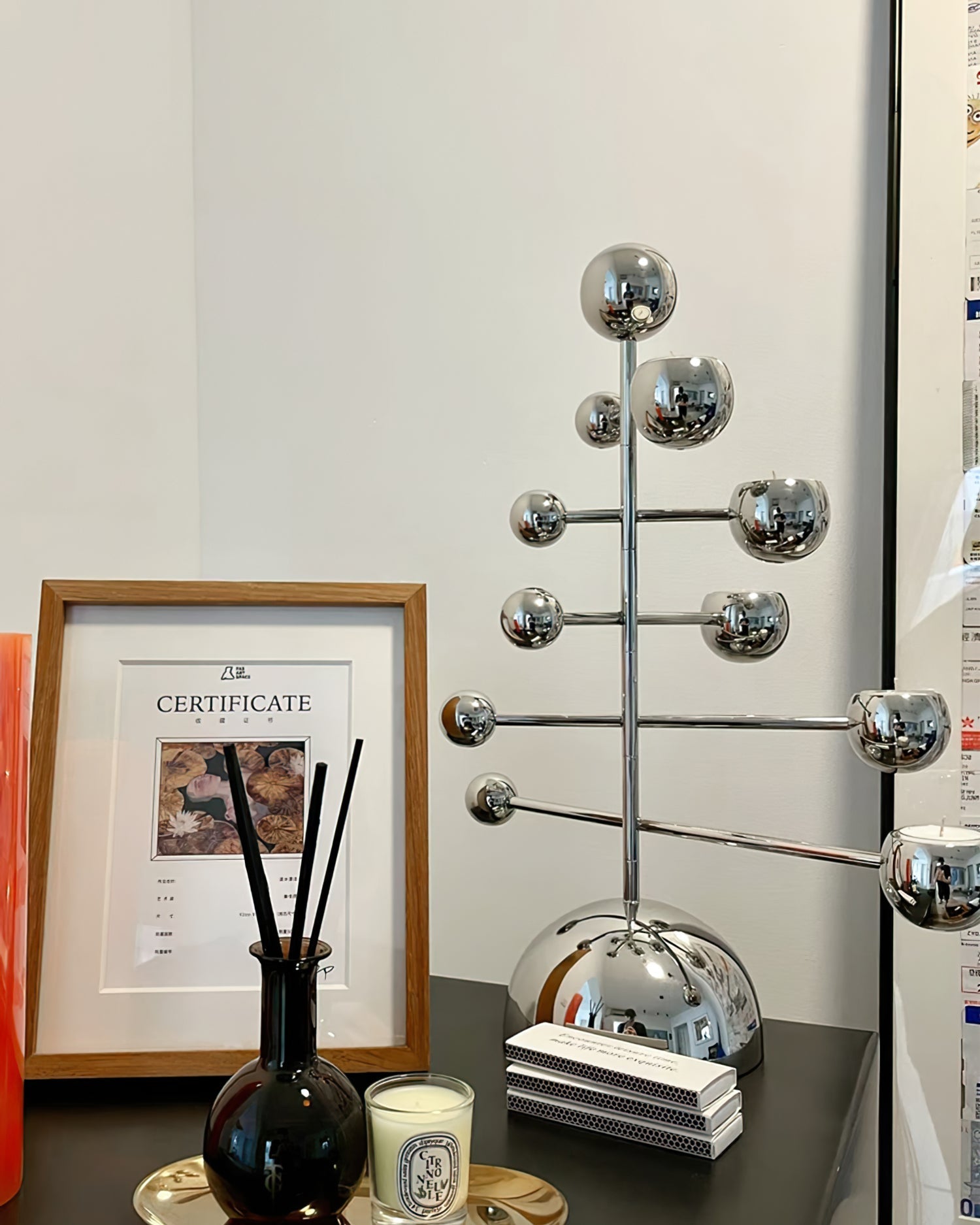 Elegant Metal Candelabra with Chrome Finish | Stylish Tabletop Accent for Indoor Decor 7 | yV1780481832140770723,Wb1780481832140859281