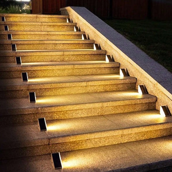 Elegant Solar Step Lights | LED Outdoor Stair Lights with Easy Installation | Weather Resistant for Safety and Ambiance 0