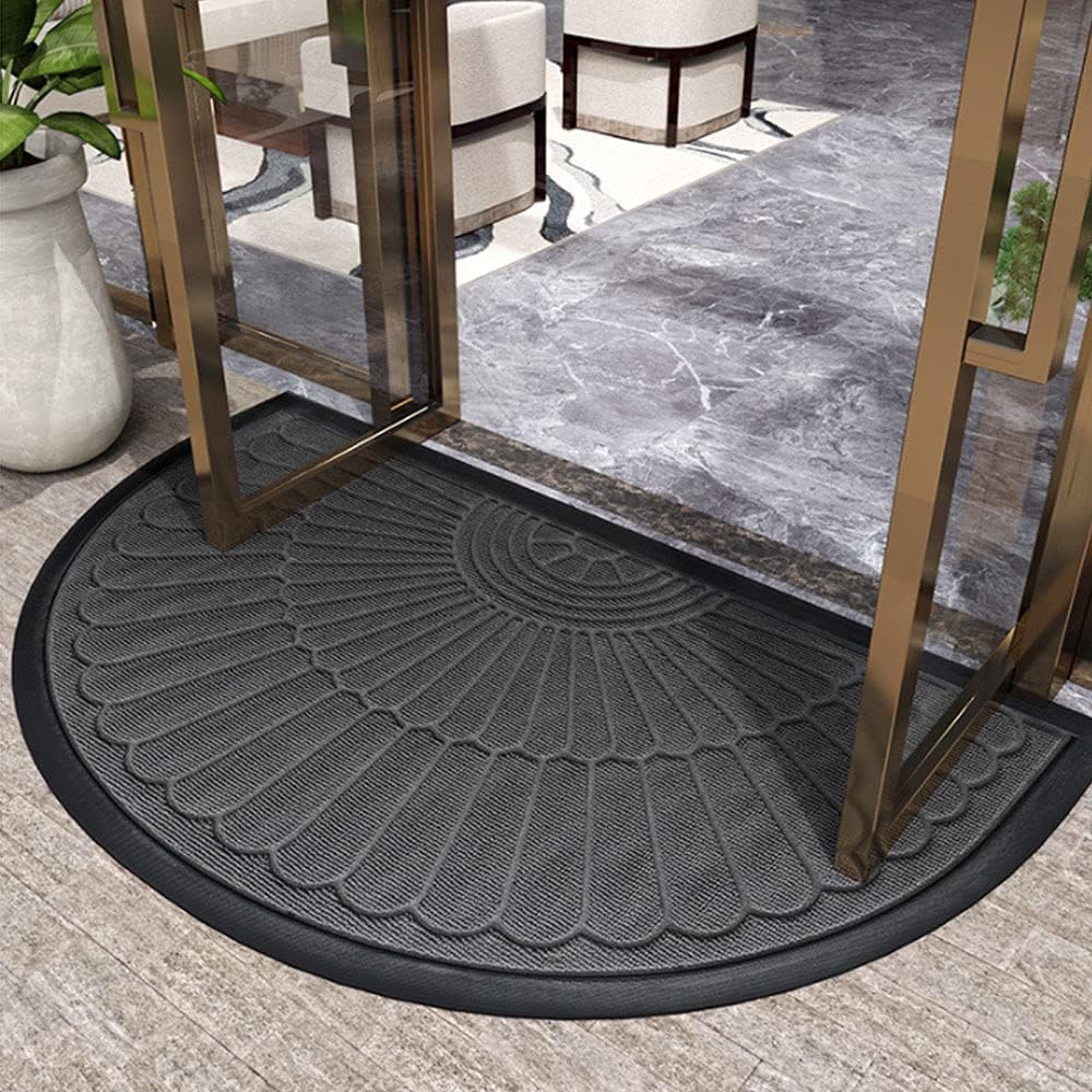 Essential Home | Non-Slip Rubber Semi-Circular Door Mat for Clean Entryways 1 | wS1780333007285898509,EW1780333007286031516,Cc1780333007286150176,LA1780333007286255268