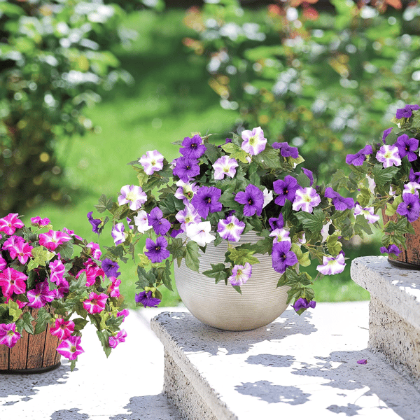 EverBloom | Artificial Flowers Petunias with UV Protection | Lifelike Faux Flowers for Year-Round Outdoor Beauty 4 | VB1780390415019472356,ew1780390415019657517