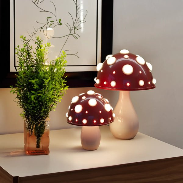 Luminara | LED Mushroom Table Lamp with Dimmable Warm Light | Modern Accent for Cozy Ambience 2 | YE1780333007302001336,RD1780333007302100005