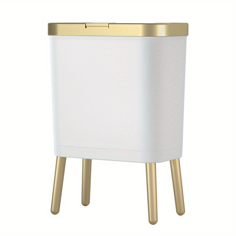 Modern Odour-Sealing Trash Can | 15L Stylish Garbage Bin with Elevated Legs | Space-Saving Design for a Clean Home 0