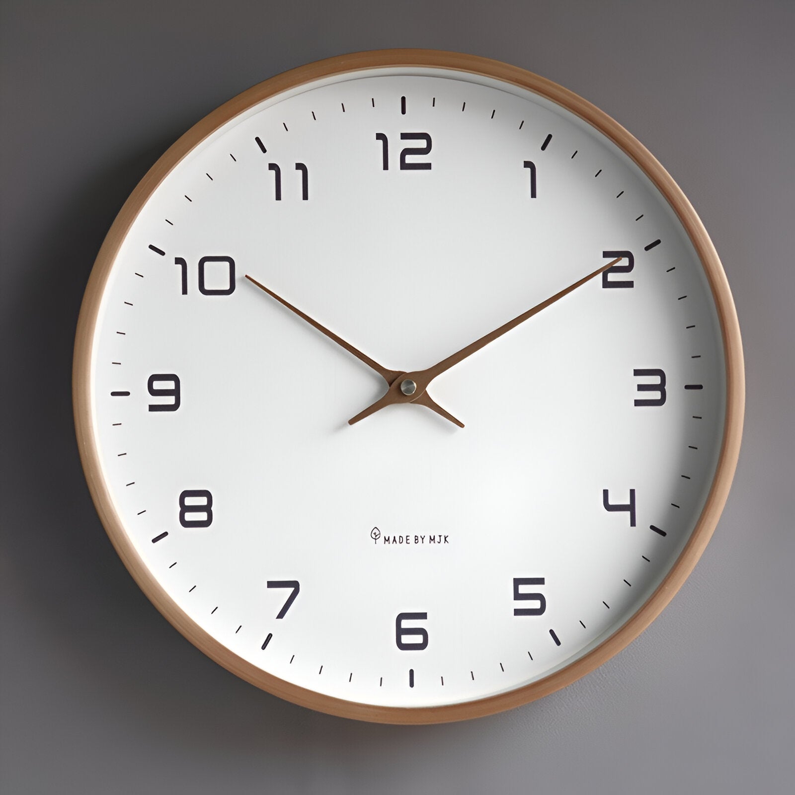 Nordic Elegance | Modern Wall Clock with Silent Quartz Movement | Natural Wood Frame for Timeless Kitchen Decor 0