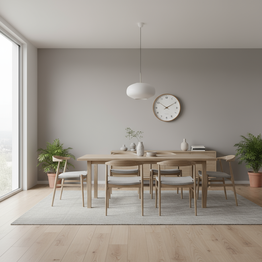 Nordic Elegance | Modern Wall Clock with Silent Quartz Movement | Natural Wood Frame for Timeless Kitchen Decor 2