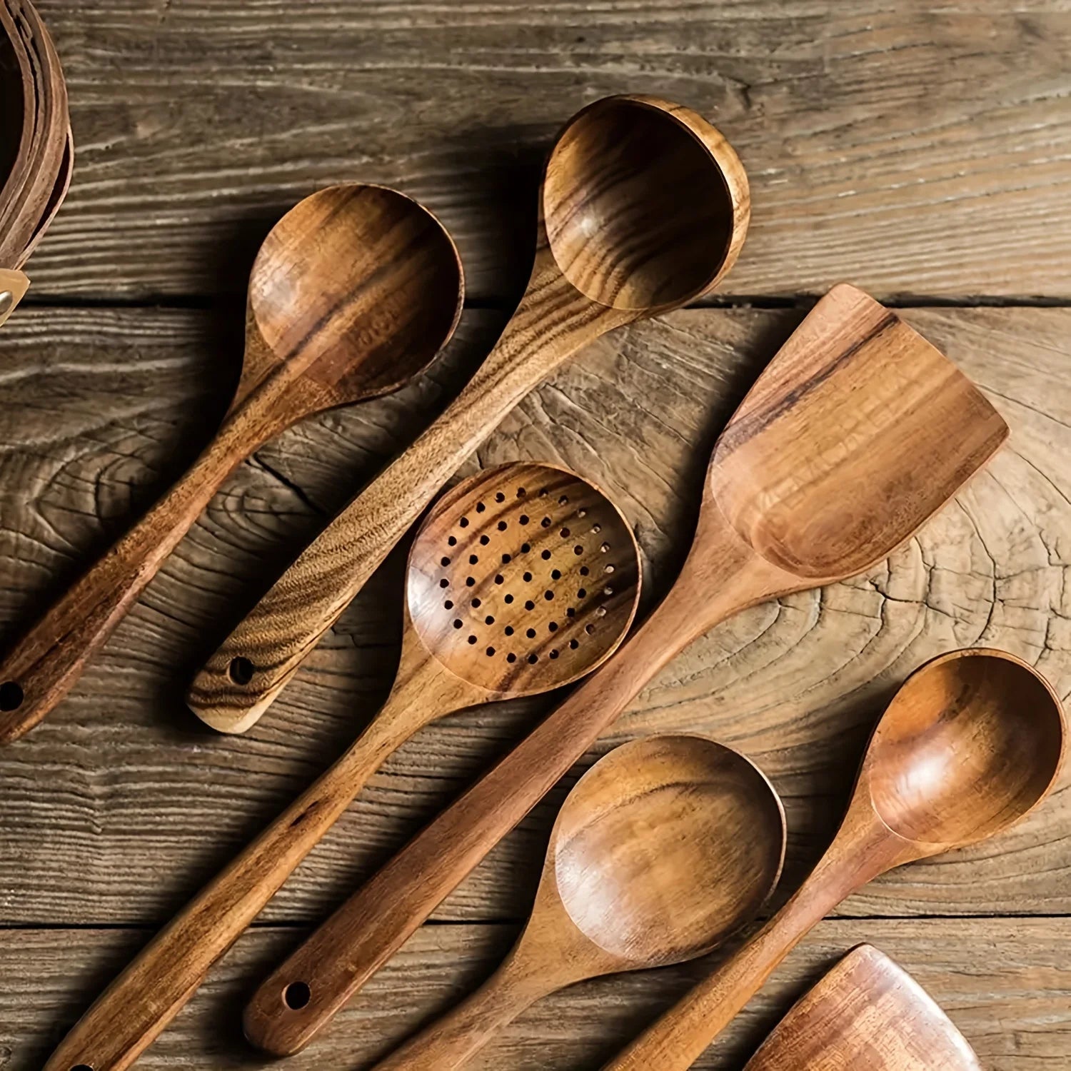 TimberChef – 5-Piece Wooden Kitchen Utensil Set for Non-Stick Pans