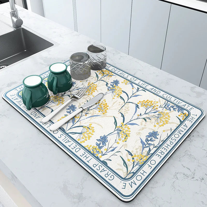 EarthDri – Quick-Dry Diatomite Draining Mat for Kitchen & Bar