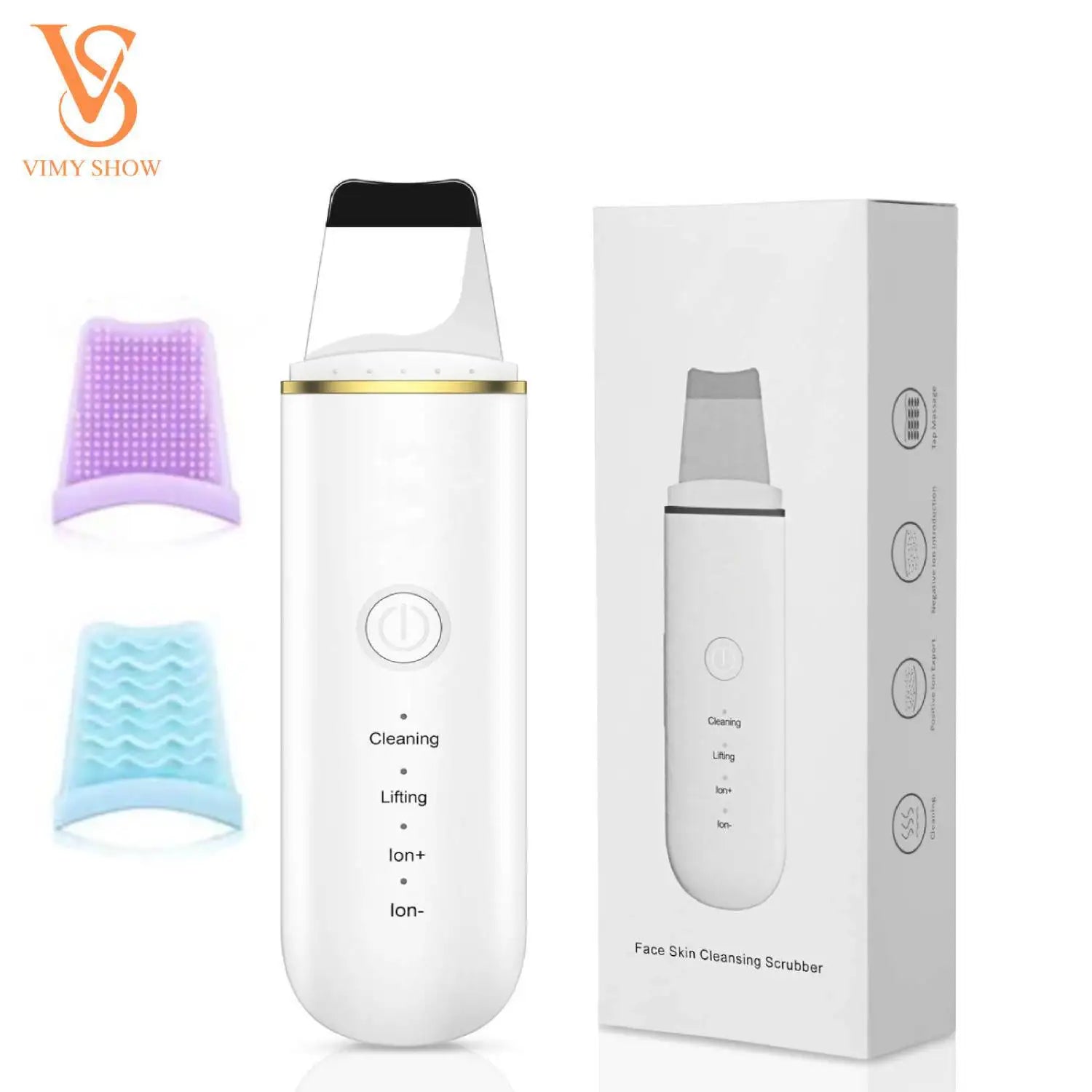 Facial Skin Scrubber – Rechargeable Spatula with 4 Cleansing Modes