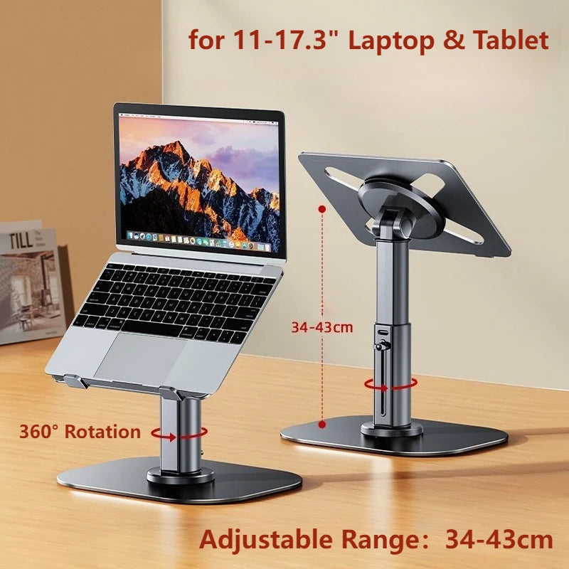 Adjustable Metal Laptop Riser Stand – Foldable Aluminium & Steel Desk Holder