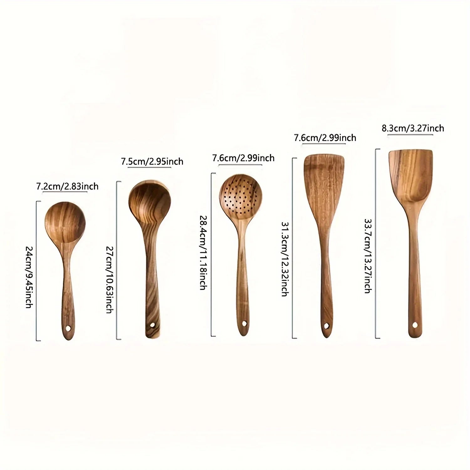 TimberChef – 5-Piece Wooden Kitchen Utensil Set for Non-Stick Pans