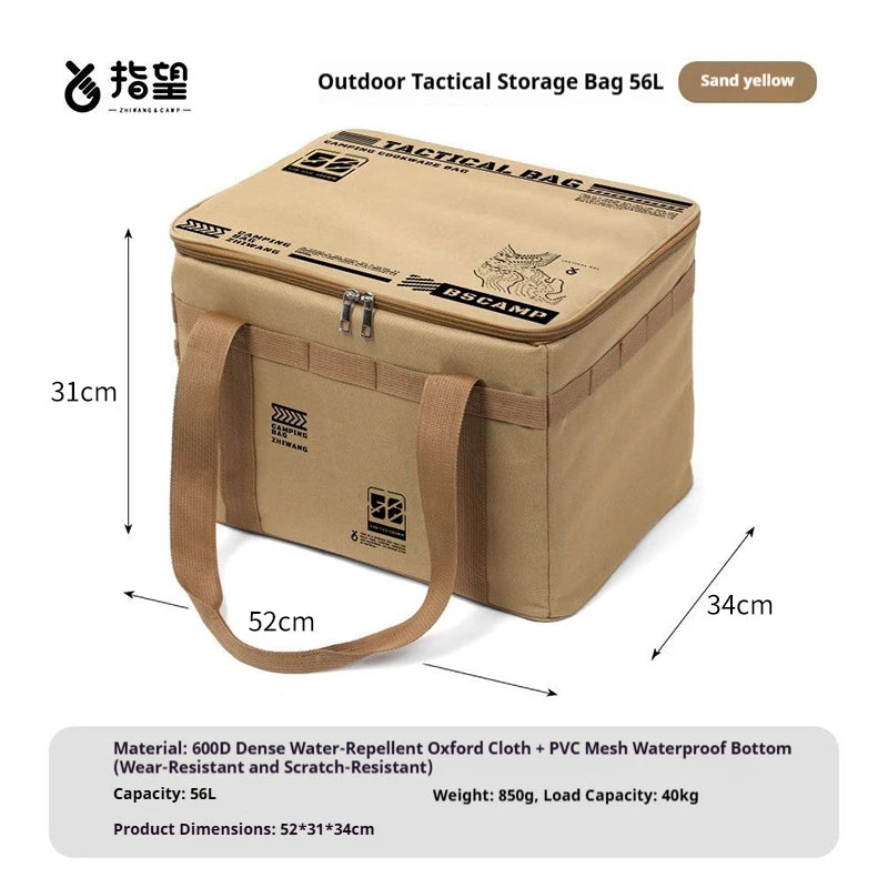 Insulated Camping Cooler Bag – Waterproof Foldable Picnic & Storage Box, 30–56L