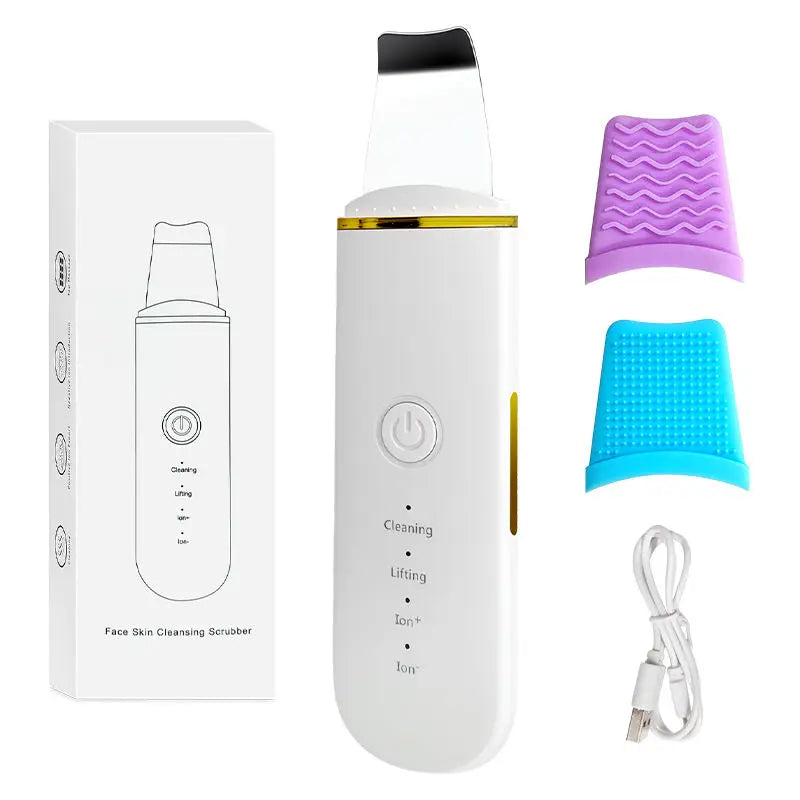 Facial Skin Scrubber – Rechargeable Spatula with 4 Cleansing Modes