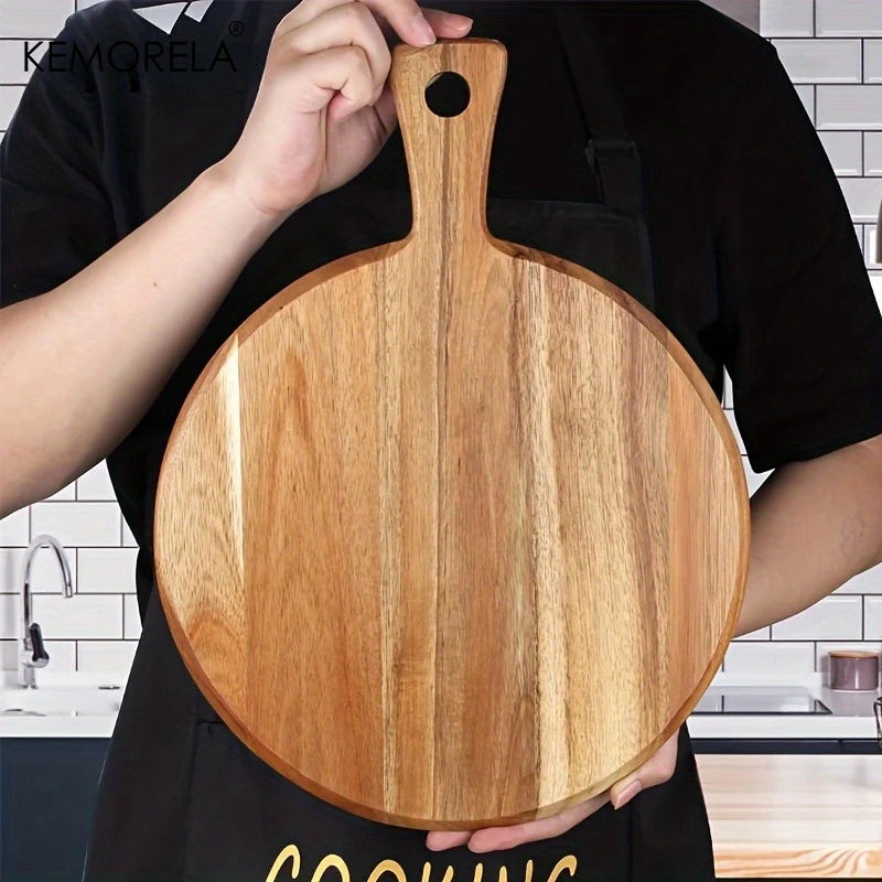 Acacia Wood Cutting & Serving Board – Handled Chopping Board for Meat, Bread & Cheese