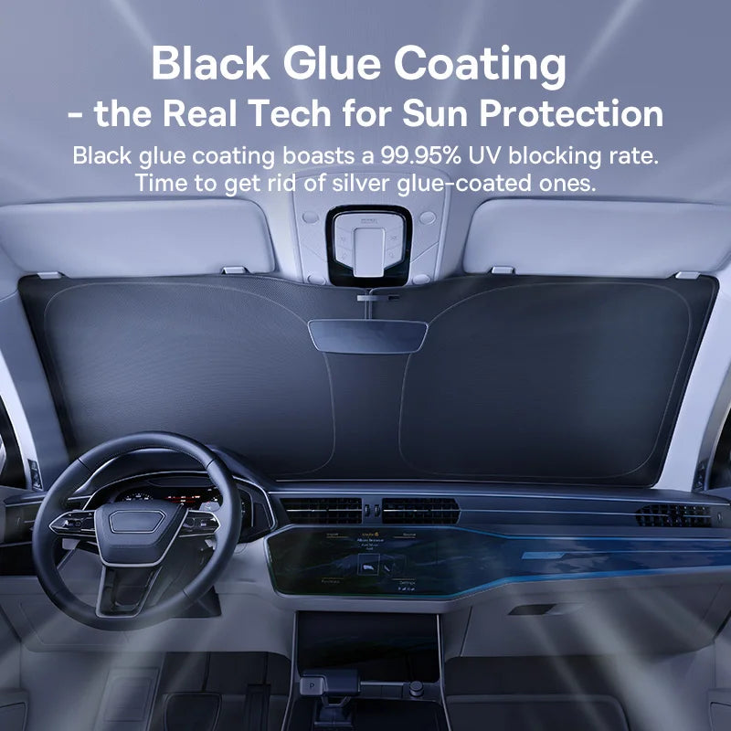 Car Windscreen Sun Shade – Folding UV Sunshade for Front Windscreen, 150×80cm