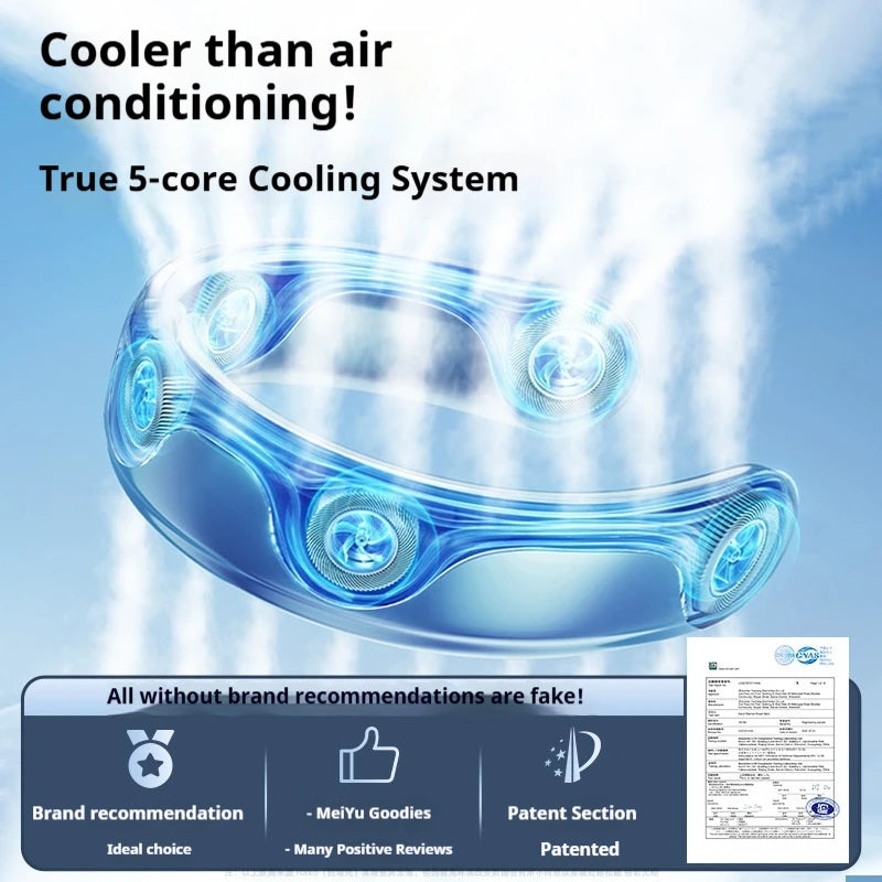 Portable Neck Fan – Rechargeable Hands-Free Personal Cooling Fan, 3 Speeds
