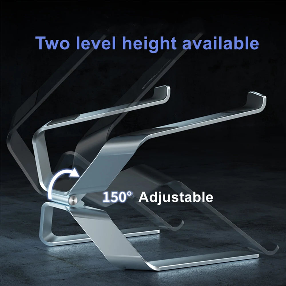 Adjustable Aluminium Laptop Stand – Foldable Cooling Riser for 10–17.3 inch Laptops & Tablets