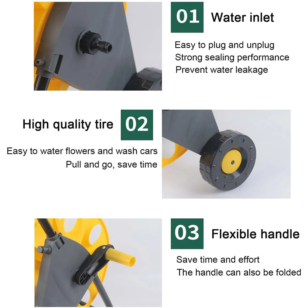 Garden Hose Reel Cart – Wheeled Hose Storage for up to 60m of Pipe