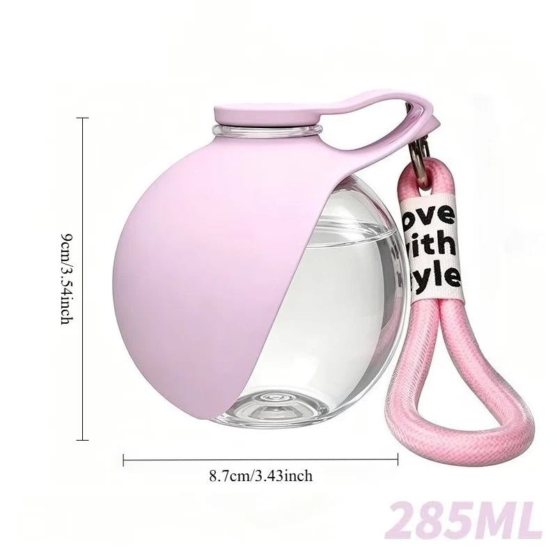 Dog Water Bottle with Collapsible Bowl – 285ml Leak-Proof Travel Cup