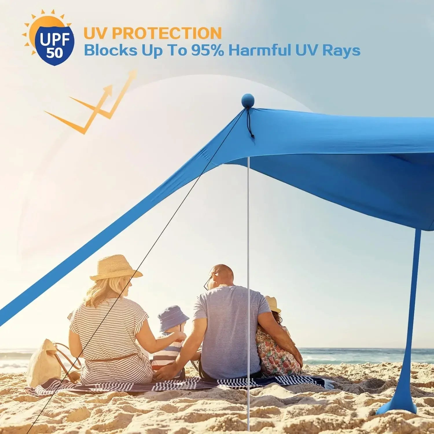 Beach Sun Shade Canopy – Lightweight UV Shelter with Carry Bag