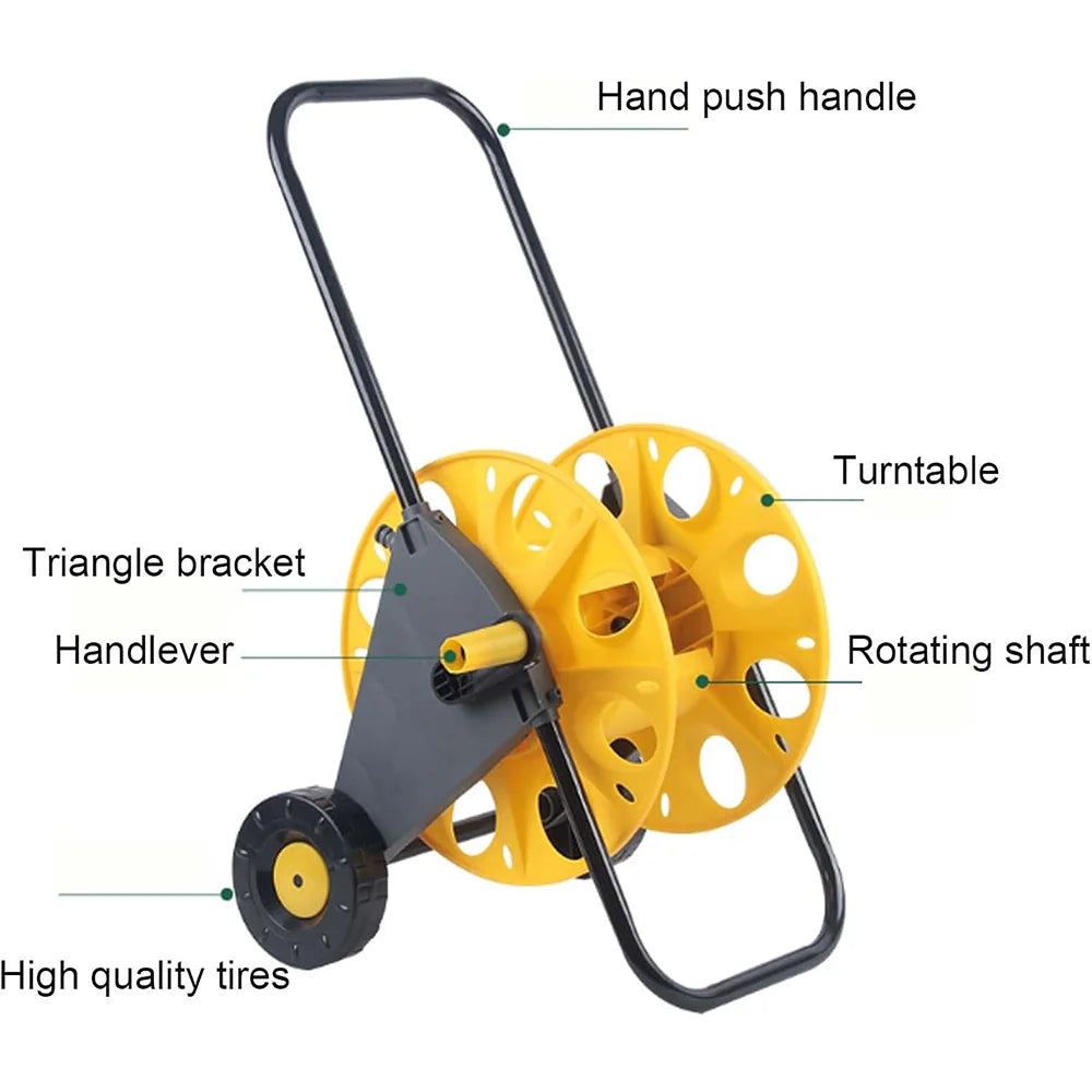 Garden Hose Reel Cart – Wheeled Hose Storage for up to 60m of Pipe