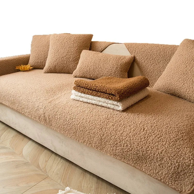 Lamb-Wool Sofa Cushion Cover